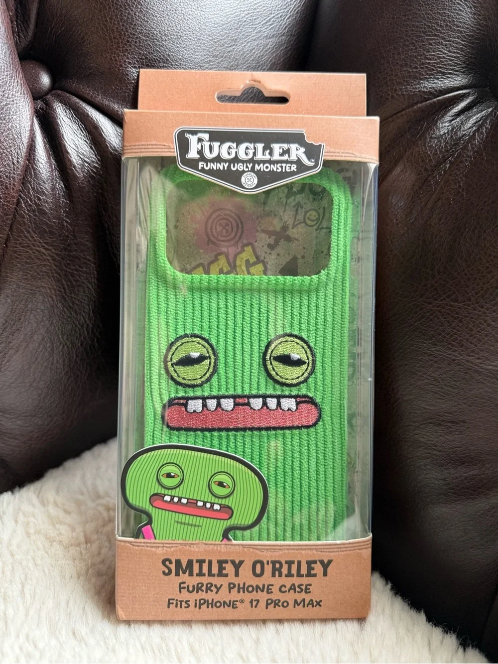 Fuggler NWT Smiley O'Riley Green Furry Phone Case for iPhone 17 Pro Max